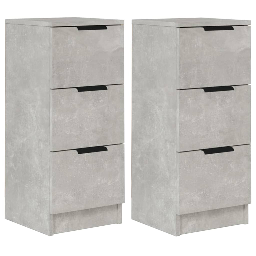 Sideboards 2 Stk. Betongrau 30x30x70 cm Holzwerkstoff