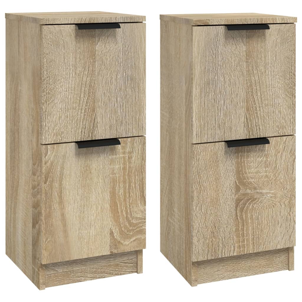 Sideboards 2 Stk. Sonoma-Eiche 30x30x70 cm Holzwerkstoff