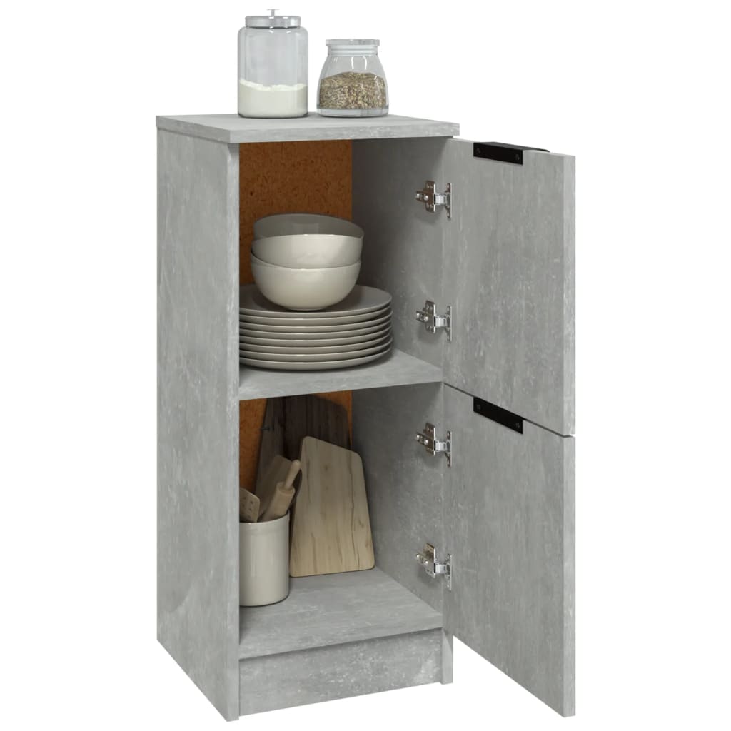 Sideboards 2 Stk. Betongrau 30x30x70 cm Holzwerkstoff