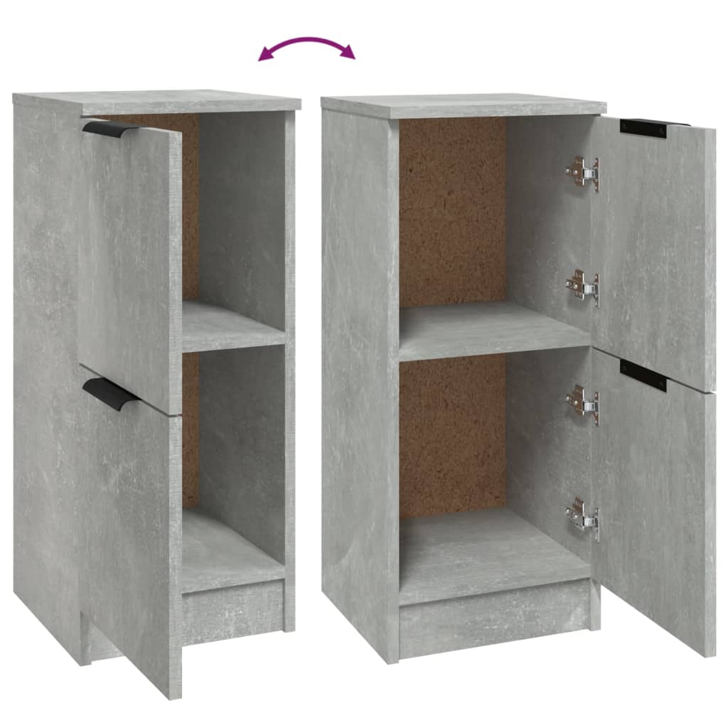 Sideboards 2 Stk. Betongrau 30x30x70 cm Holzwerkstoff