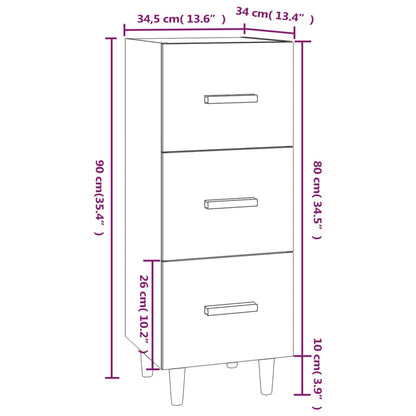 Sideboard Sonoma-Eiche 34,5x34x90 cm Holzwerkstoff