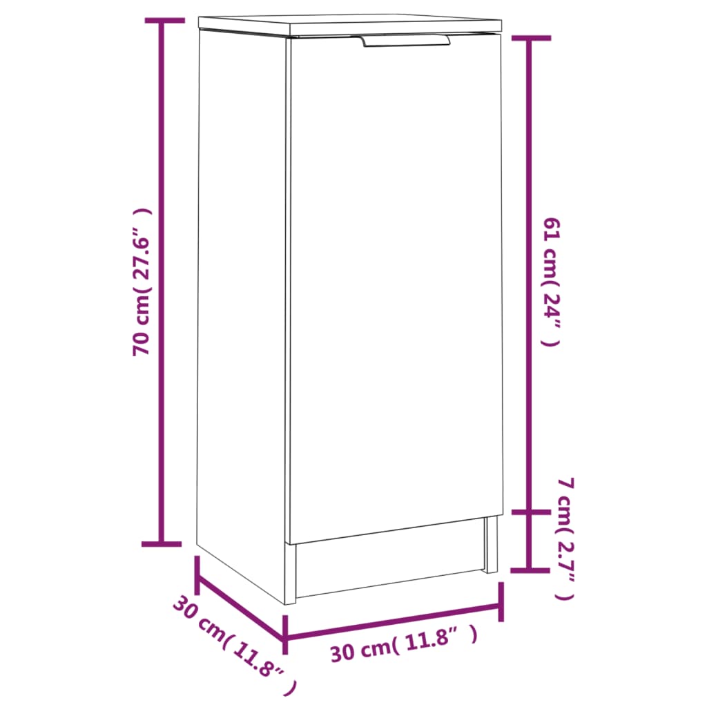 Sideboards 2 Stk. Räuchereiche 30x30x70 cm Holzwerkstoff