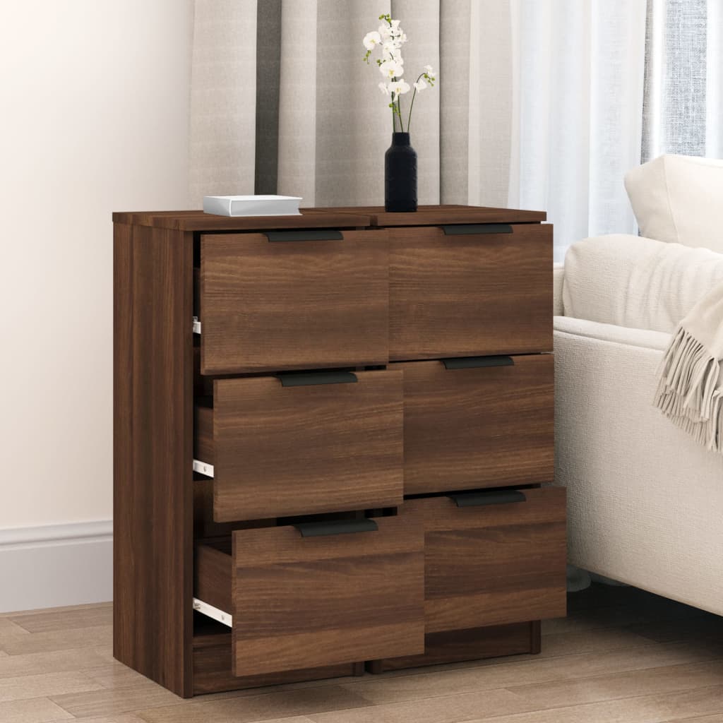 Sideboards 2 Stk. Braun Eichen-Optik 30x30x70 cm Holzwerkstoff