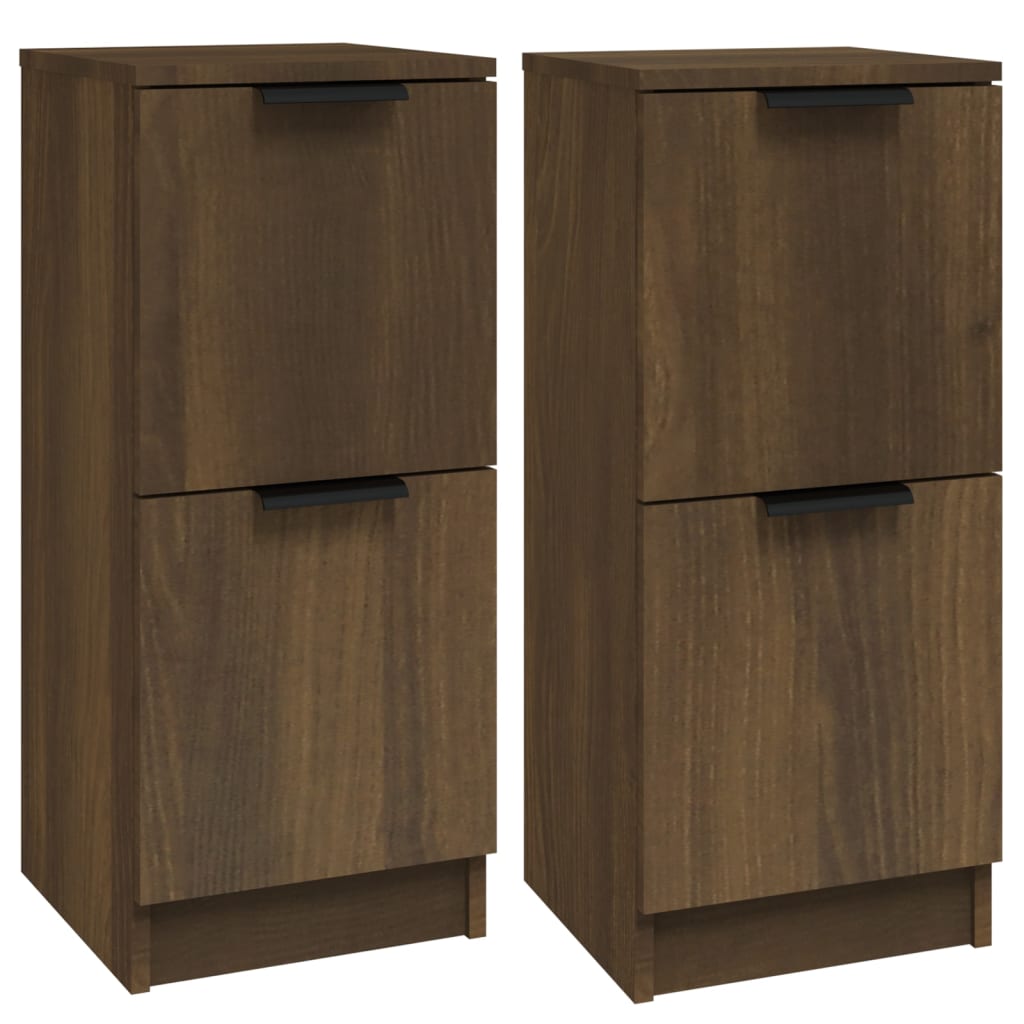 Sideboards 2 Stk. Braun Eichen-Optik 30x30x70 cm Holzwerkstoff