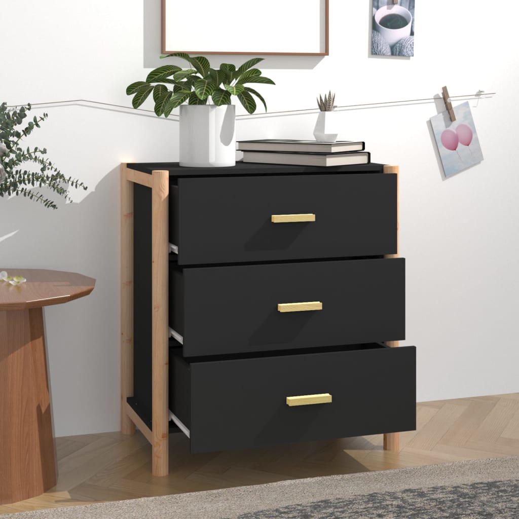 Sideboard Schwarz 62x38x70 cm Holzwerkstoff