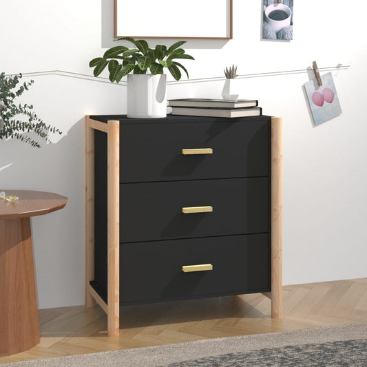 Sideboard Schwarz 62x38x70 cm Holzwerkstoff