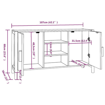 Sideboard Schwarz 107x38x60 cm Holzwerkstoff