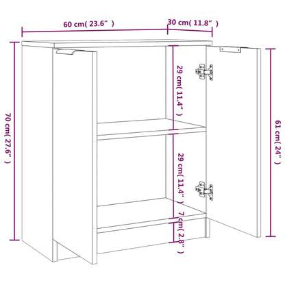 Sideboards 2 Stk. Sonoma-Eiche 60x30x70 cm Holzwerkstoff