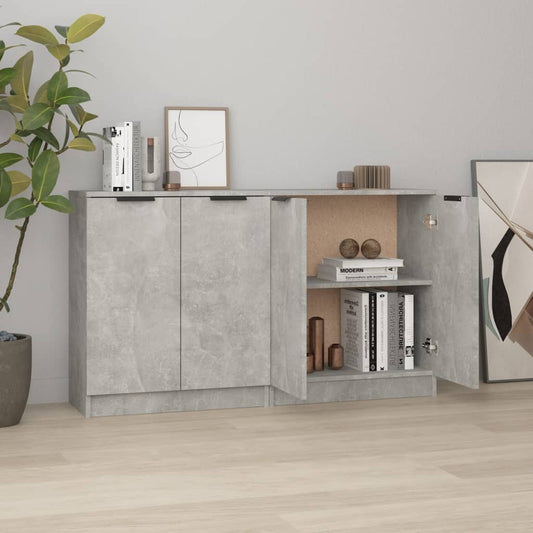 Sideboards 2 Stk. Betongrau 60x30x70 cm Holzwerkstoff