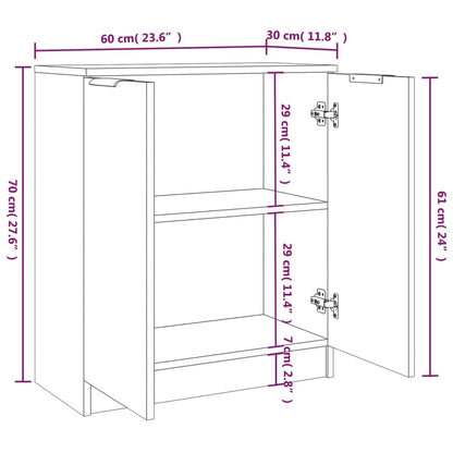 Sideboards 2 Stk. Braun Eichen-Optik 60x30x70 cm Holzwerkstoff