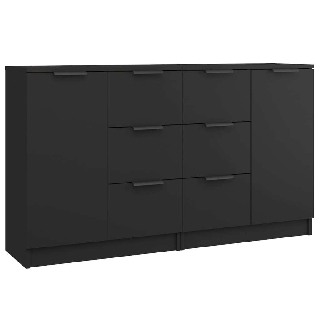 Sideboards 2 Stk. Schwarz 60x30x70 cm Holzwerkstoff