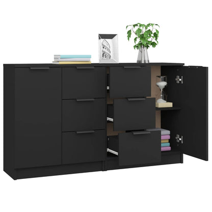 Sideboards 2 Stk. Schwarz 60x30x70 cm Holzwerkstoff