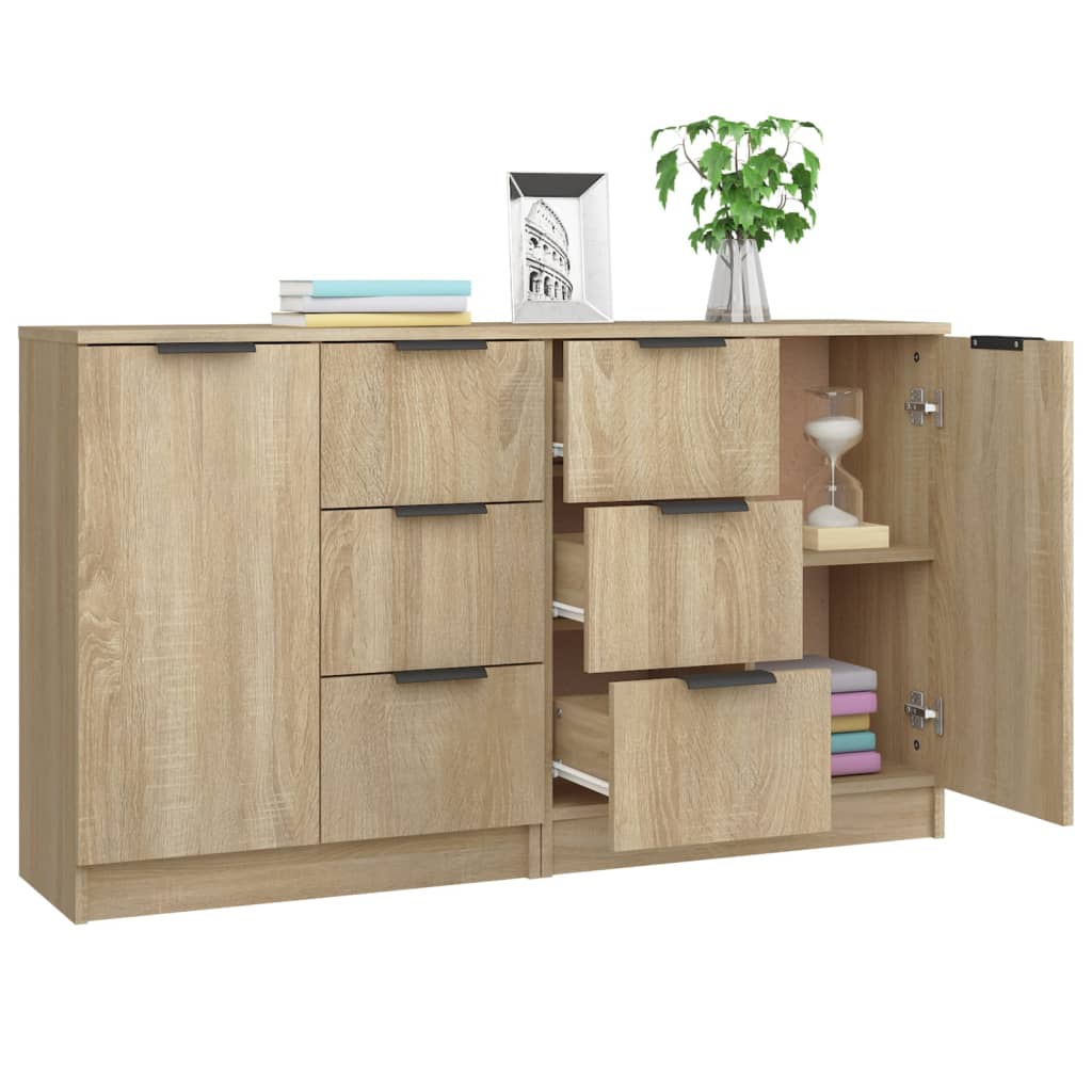 Sideboards 2 Stk. Sonoma-Eiche 60x30x70 cm Holzwerkstoff