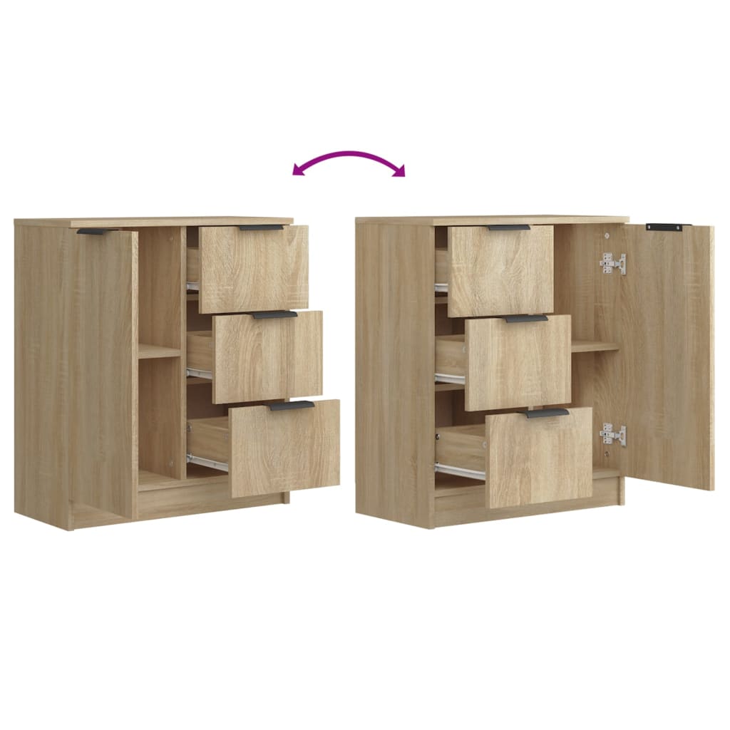 Sideboards 2 Stk. Sonoma-Eiche 60x30x70 cm Holzwerkstoff