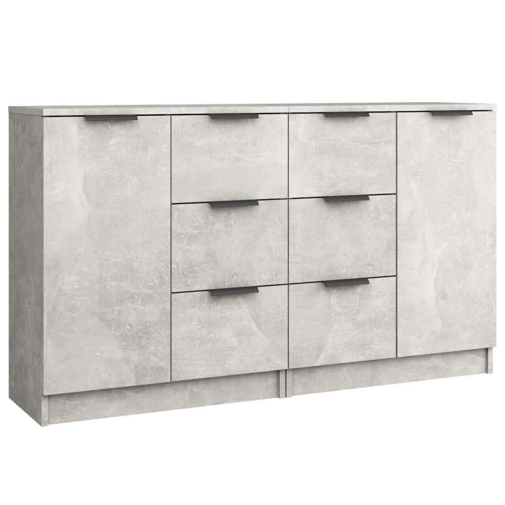 Sideboards 2 Stk. Betongrau 60x30x70 cm Holzwerkstoff