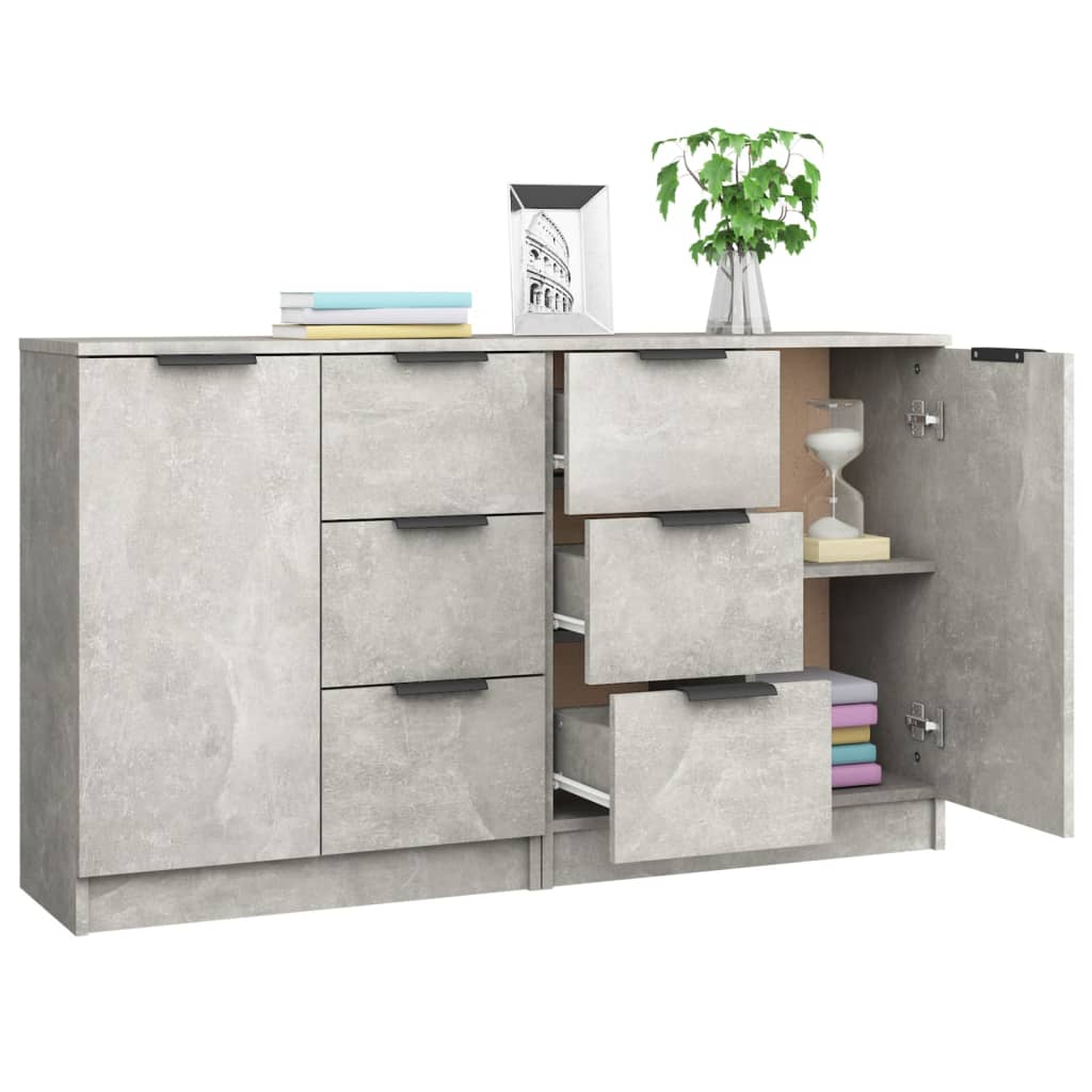 Sideboards 2 Stk. Betongrau 60x30x70 cm Holzwerkstoff