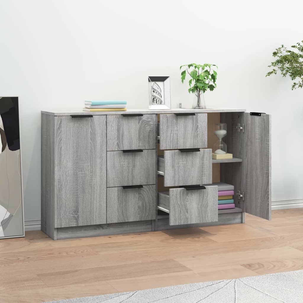 Sideboards 2 Stk. Grau Sonoma 60x30x70 cm Holzwerkstoff