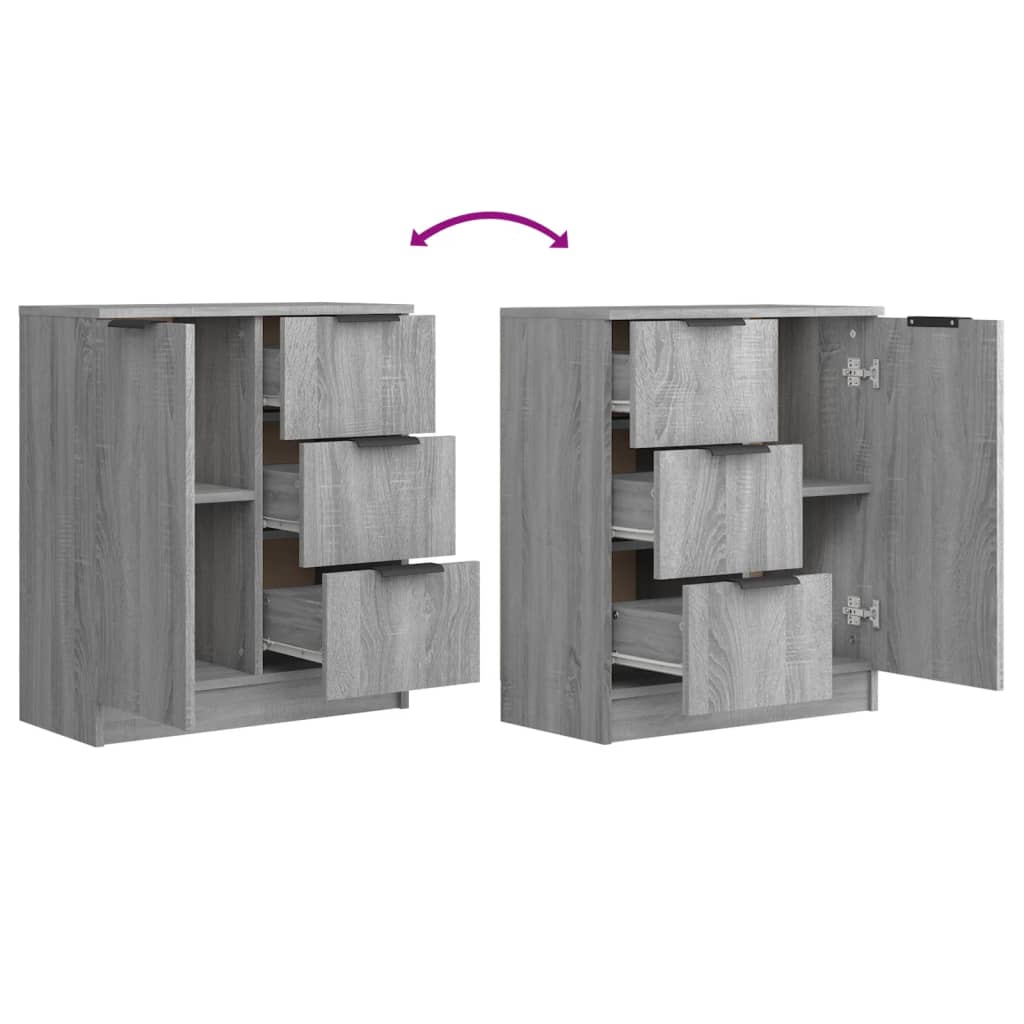 Sideboards 2 Stk. Grau Sonoma 60x30x70 cm Holzwerkstoff