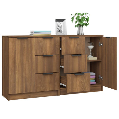 Sideboards 2 Stk. Braun Eichen-Optik 60x30x70 cm Holzwerkstoff