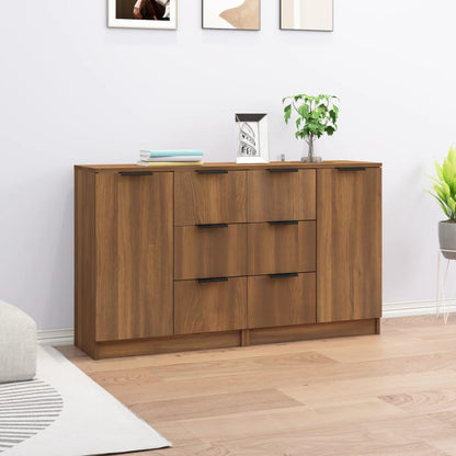 Sideboards 2 Stk. Braun Eichen-Optik 60x30x70 cm Holzwerkstoff