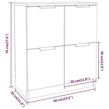 Sideboards 2 Stk. Sonoma-Eiche 60x30x70 cm Holzwerkstoff