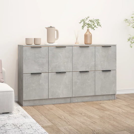 Sideboards 2 Stk. Betongrau 60x30x70 cm Holzwerkstoff