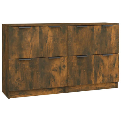 Sideboards 2 Stk. Räuchereiche 60x30x70 cm Holzwerkstoff