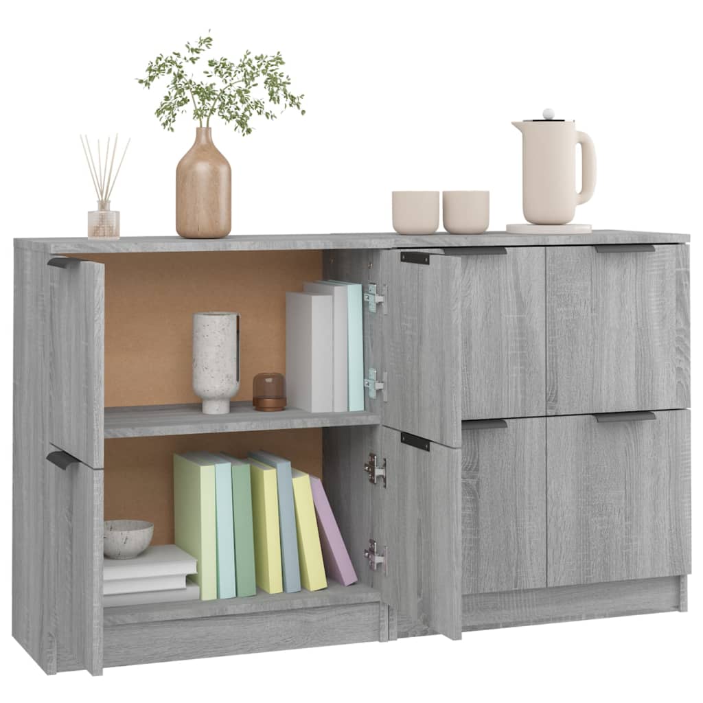 Sideboards 2 Stk. Grau Sonoma 60x30x70 cm Holzwerkstoff