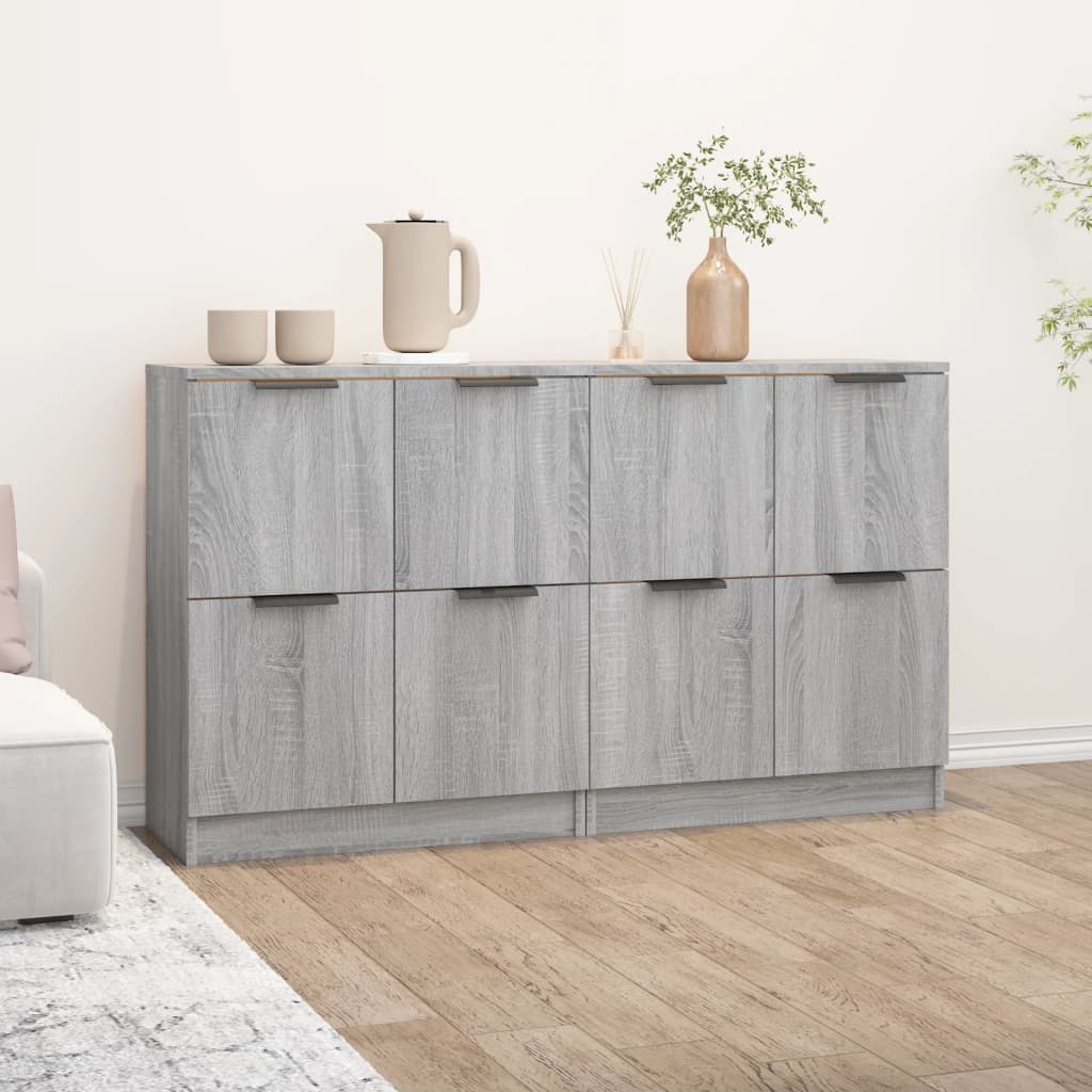 Sideboards 2 Stk. Grau Sonoma 60x30x70 cm Holzwerkstoff