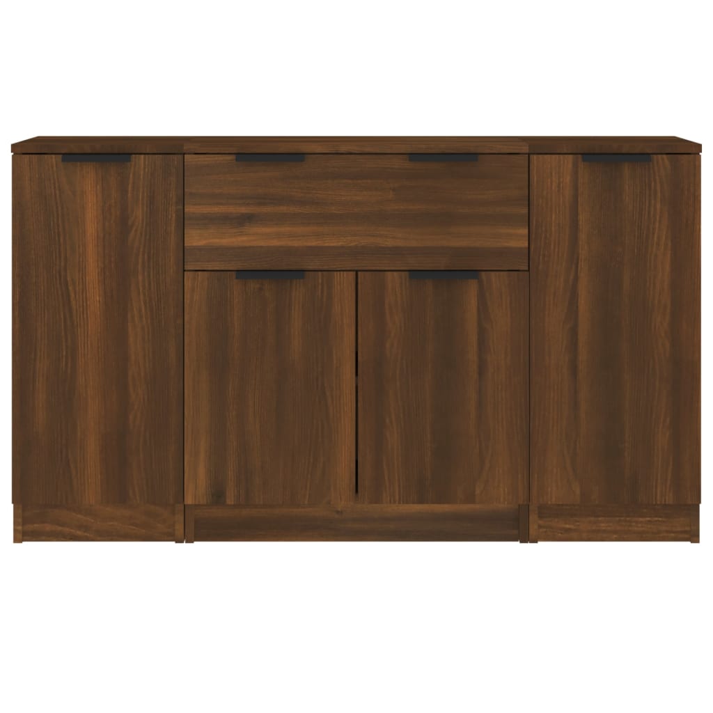 Sideboards 3 Stk. Braun Eichen-Optik Holzwerkstoff