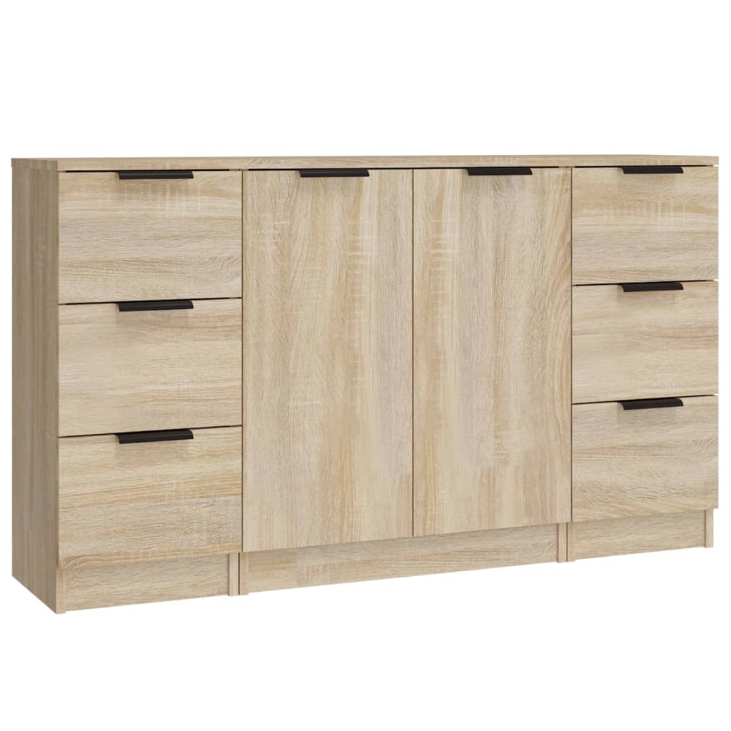 Sideboards 3 Stk. Sonoma-Eiche Holzwerkstoff