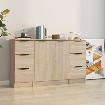 Sideboards 3 Stk. Sonoma-Eiche Holzwerkstoff