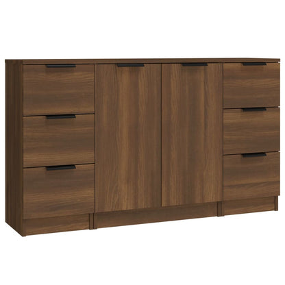 Sideboards 3 Stk. Braun Eichen-Optik Holzwerkstoff