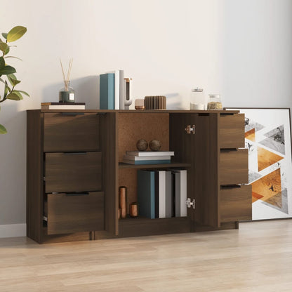 Sideboards 3 Stk. Braun Eichen-Optik Holzwerkstoff