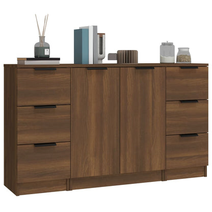 Sideboards 3 Stk. Braun Eichen-Optik Holzwerkstoff