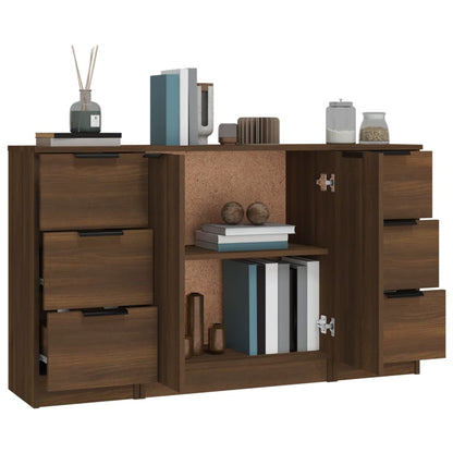 Sideboards 3 Stk. Braun Eichen-Optik Holzwerkstoff