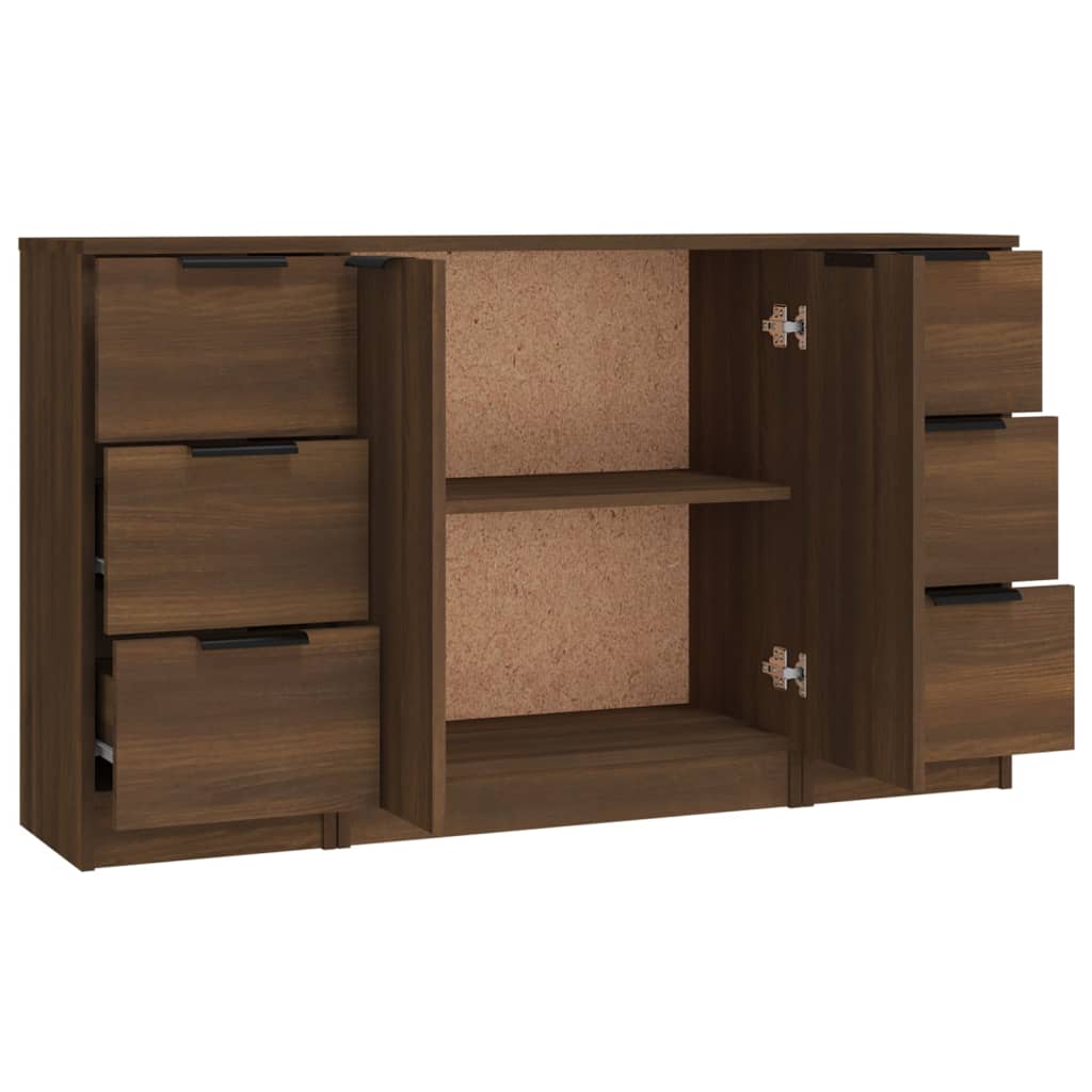 Sideboards 3 Stk. Braun Eichen-Optik Holzwerkstoff