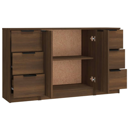 Sideboards 3 Stk. Braun Eichen-Optik Holzwerkstoff