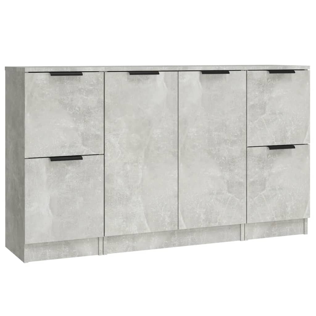 Sideboards 3 Stk. Betongrau Holzwerkstoff