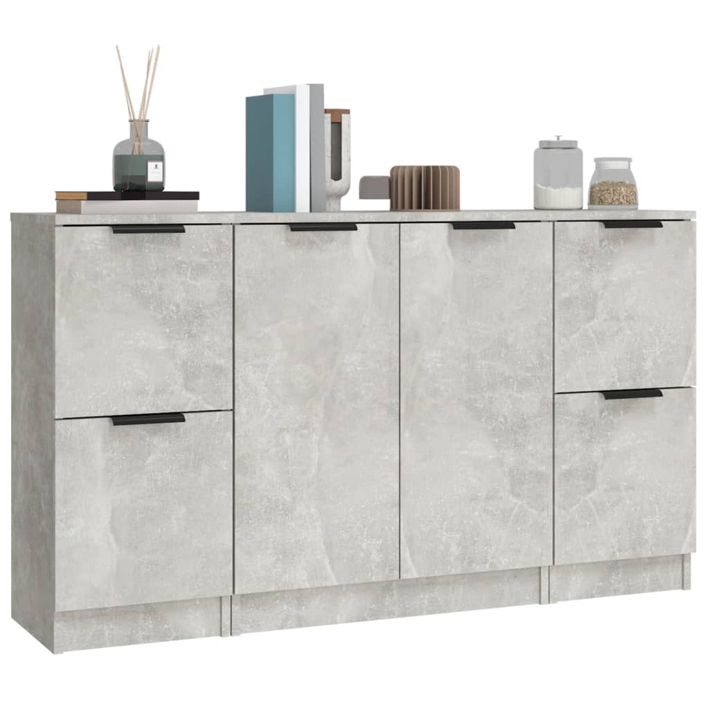 Sideboards 3 Stk. Betongrau Holzwerkstoff