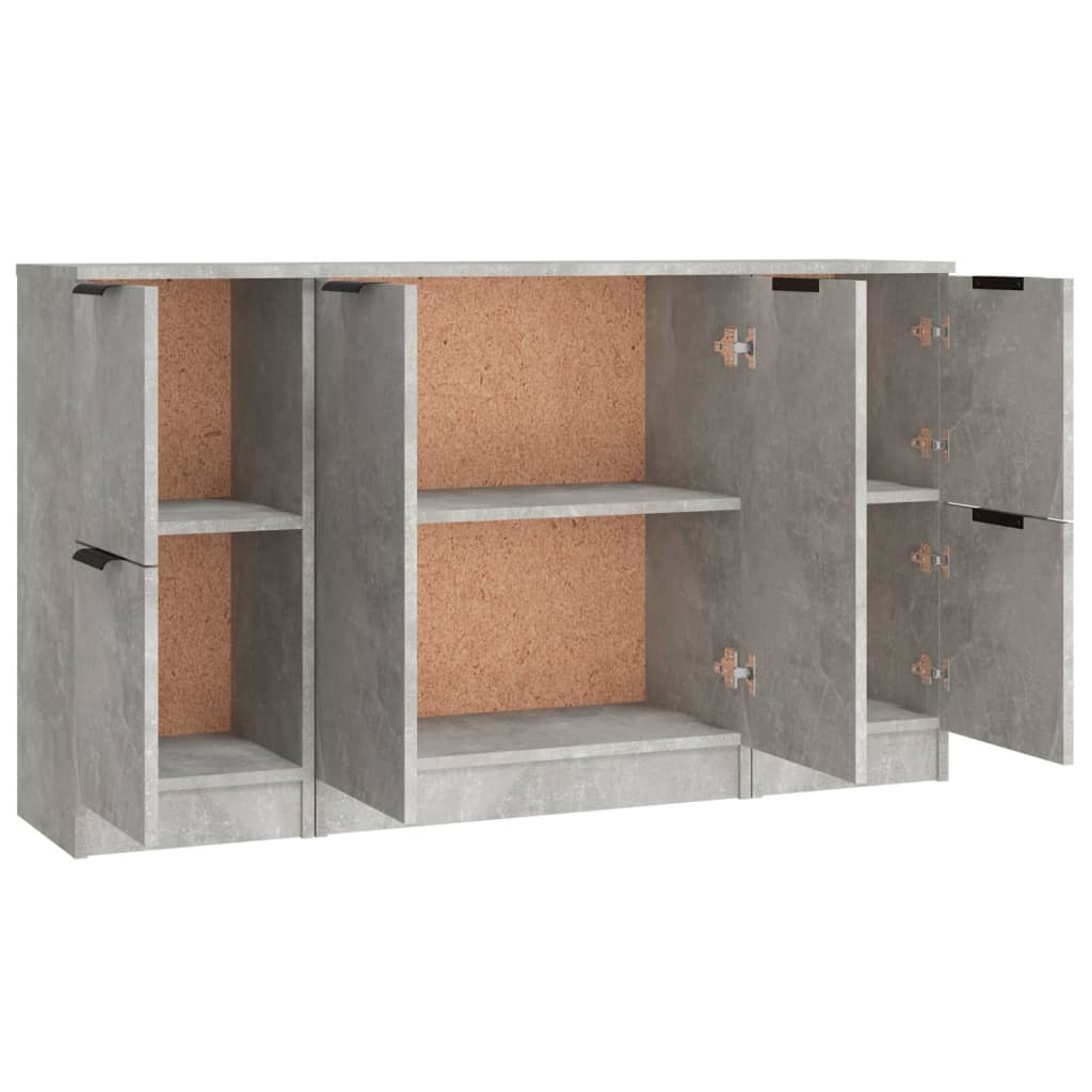 Sideboards 3 Stk. Betongrau Holzwerkstoff