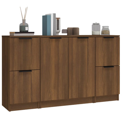 Sideboards 3 Stk. Braun Eichen-Optik Holzwerkstoff