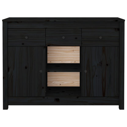 Sideboard Schwarz 100x35x74,5 cm Massivholz Kiefer