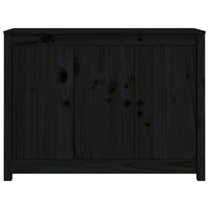 Sideboard Schwarz 100x35x74 cm Massivholz Kiefer