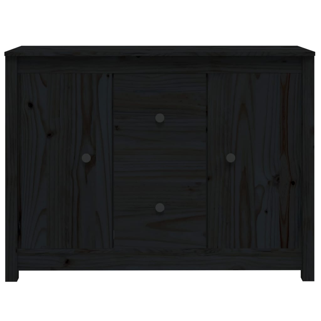 Sideboard Schwarz 100x35x74 cm Massivholz Kiefer