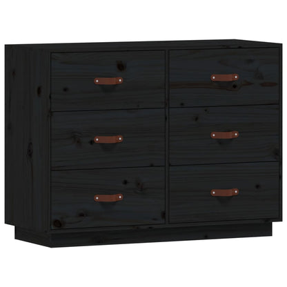 Sideboard Schwarz 100x40x75 cm Massivholz Kiefer