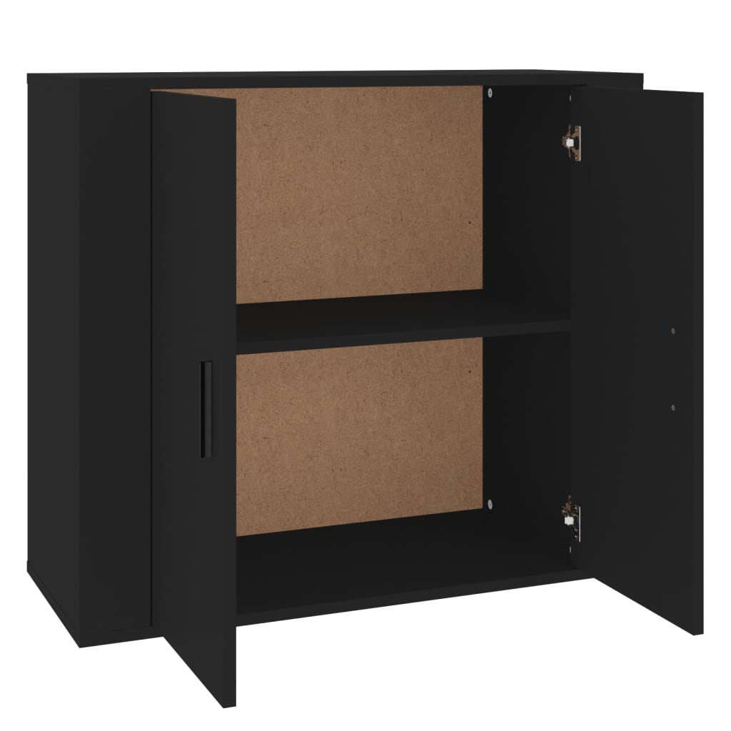 Sideboard Schwarz 80x33x70 cm Holzwerkstoff