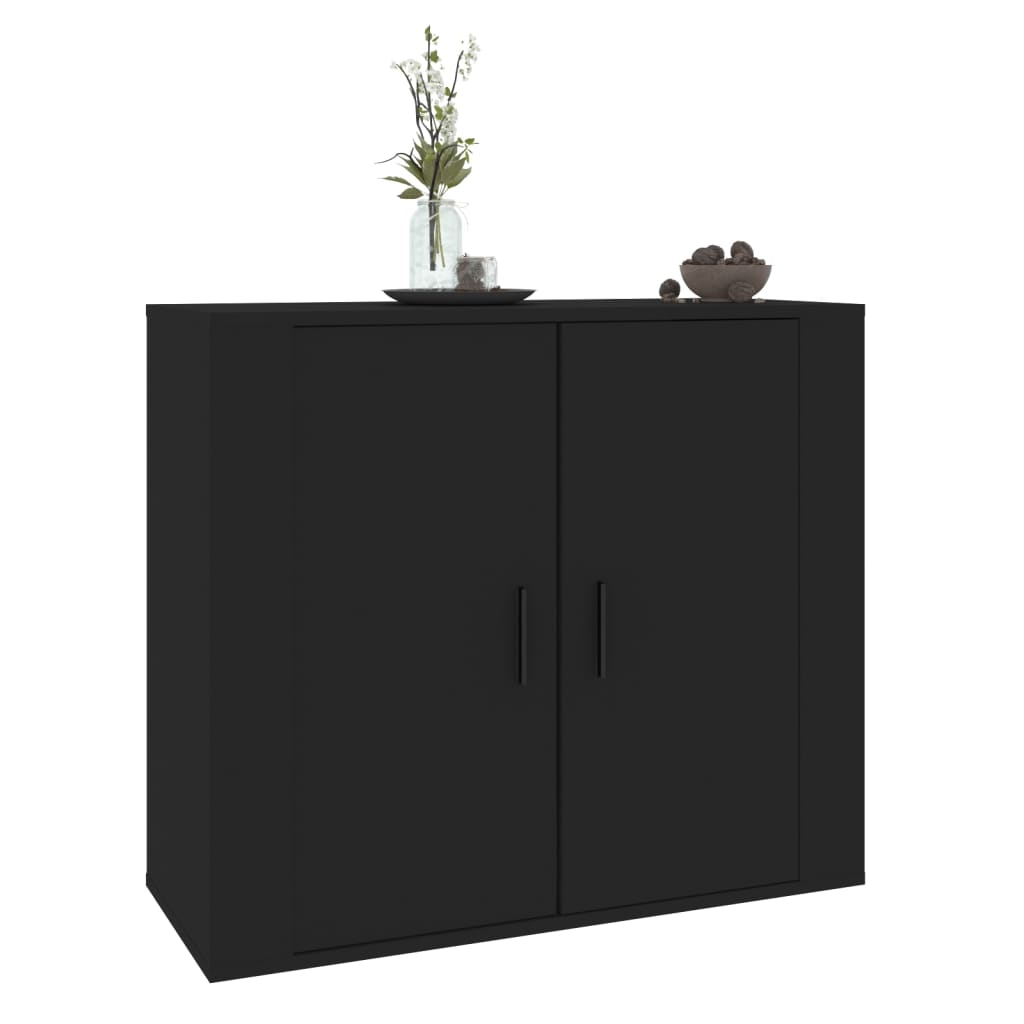 Sideboard Schwarz 80x33x70 cm Holzwerkstoff