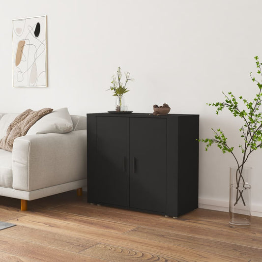 Sideboard Schwarz 80x33x70 cm Holzwerkstoff