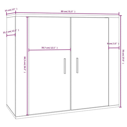 Sideboard Sonoma-Eiche 80x33x70 cm Holzwerkstoff